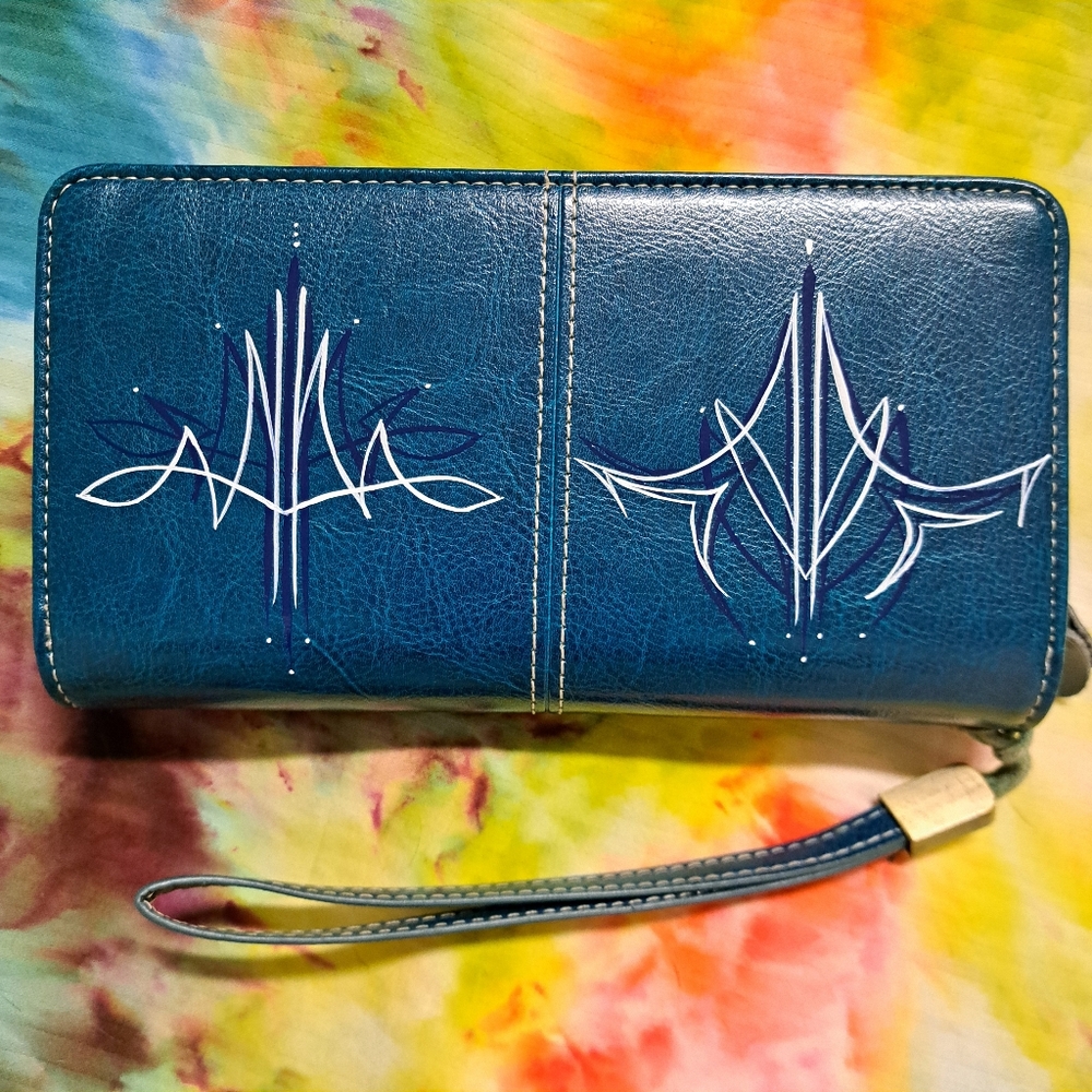 Blue Wristlet With Custom Pinstriping
